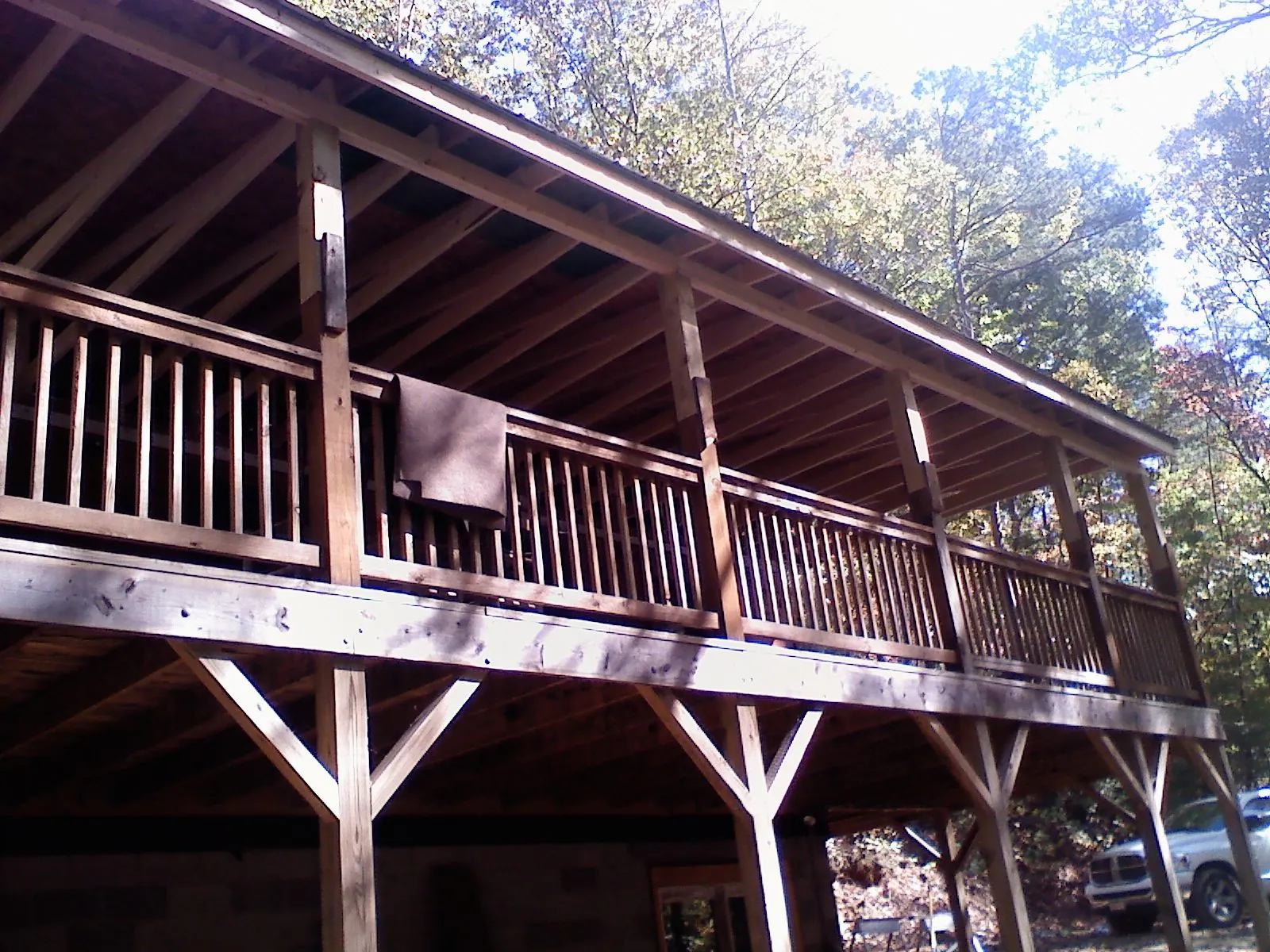Timber framing under a new elevated porch and deck — Roof Leak Repair in Silver Creek by Roofing Brothers